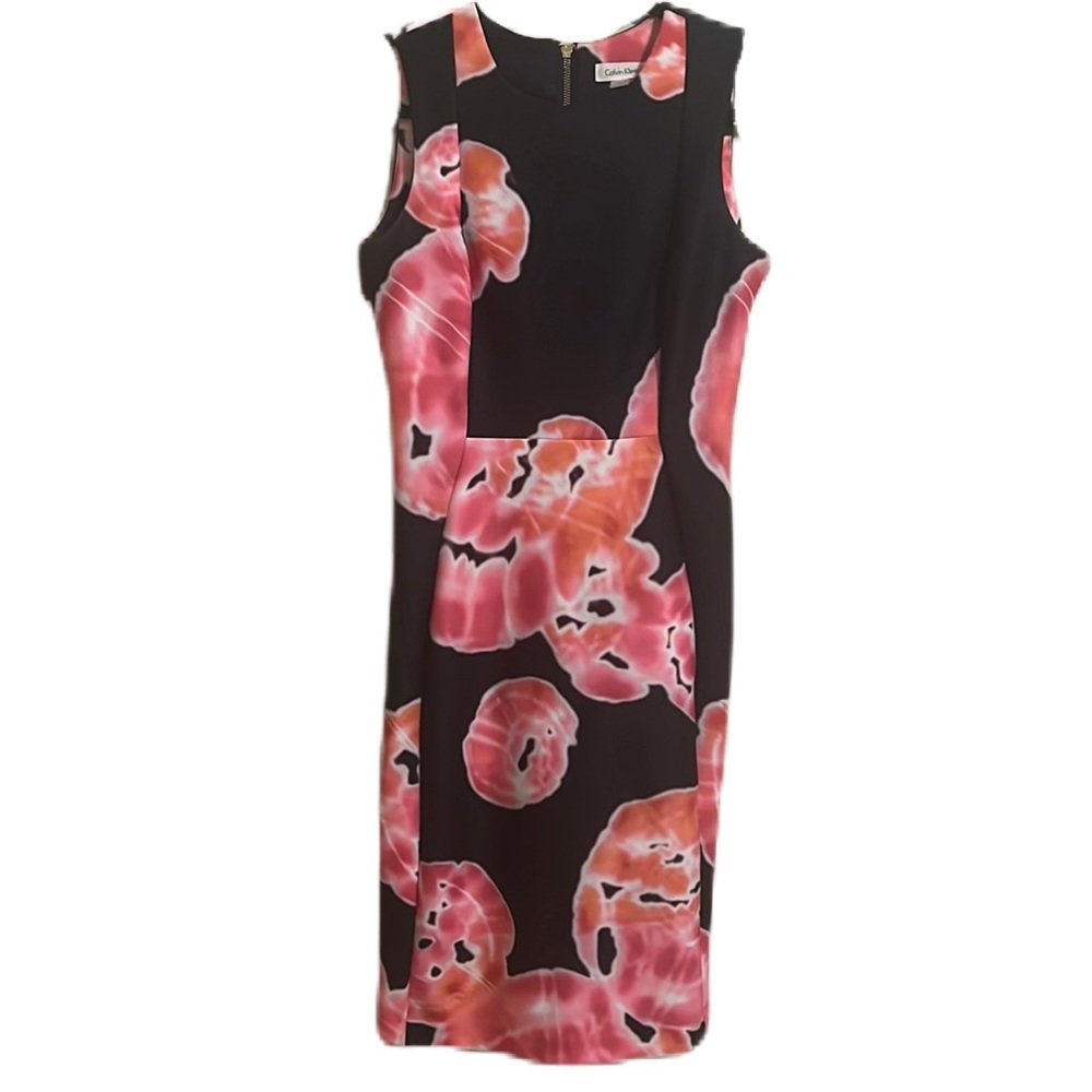 Calvin Klein, Bodycon, Sleeveless, Zipper Closure Back Dress, Multi, Size 6